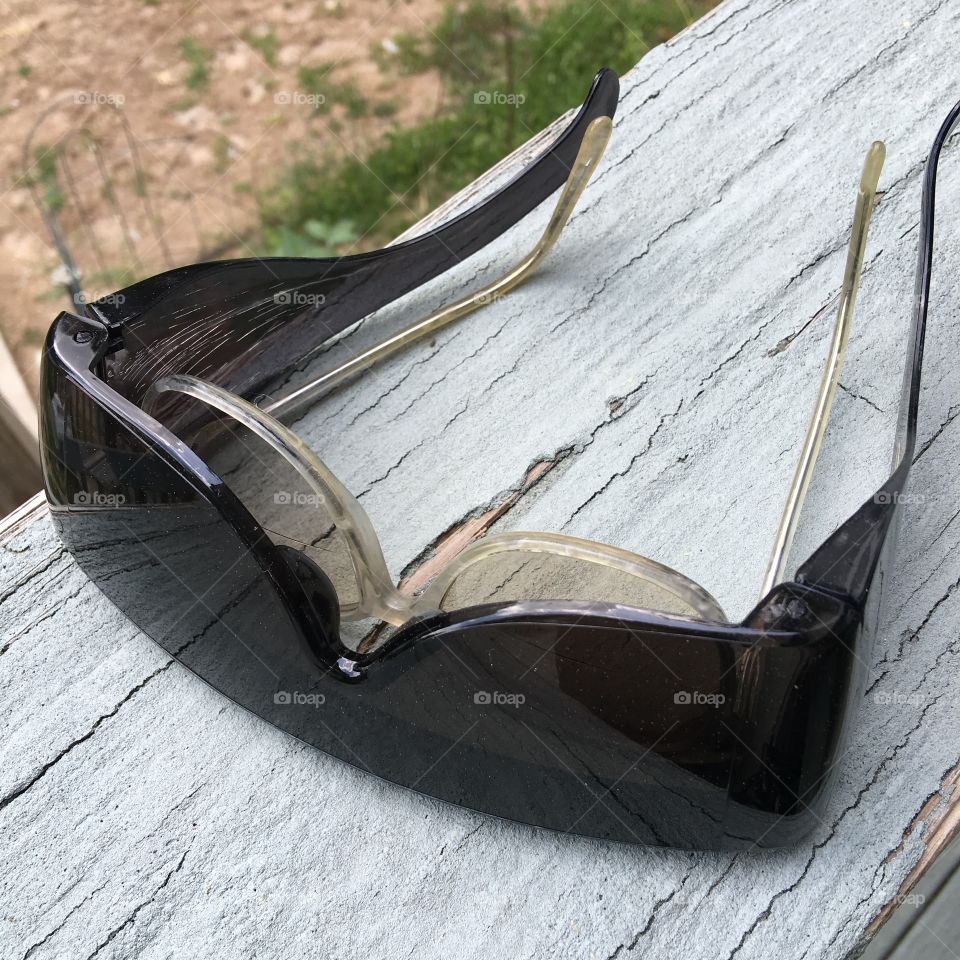 Eyeglasses worn together to protect eyes!