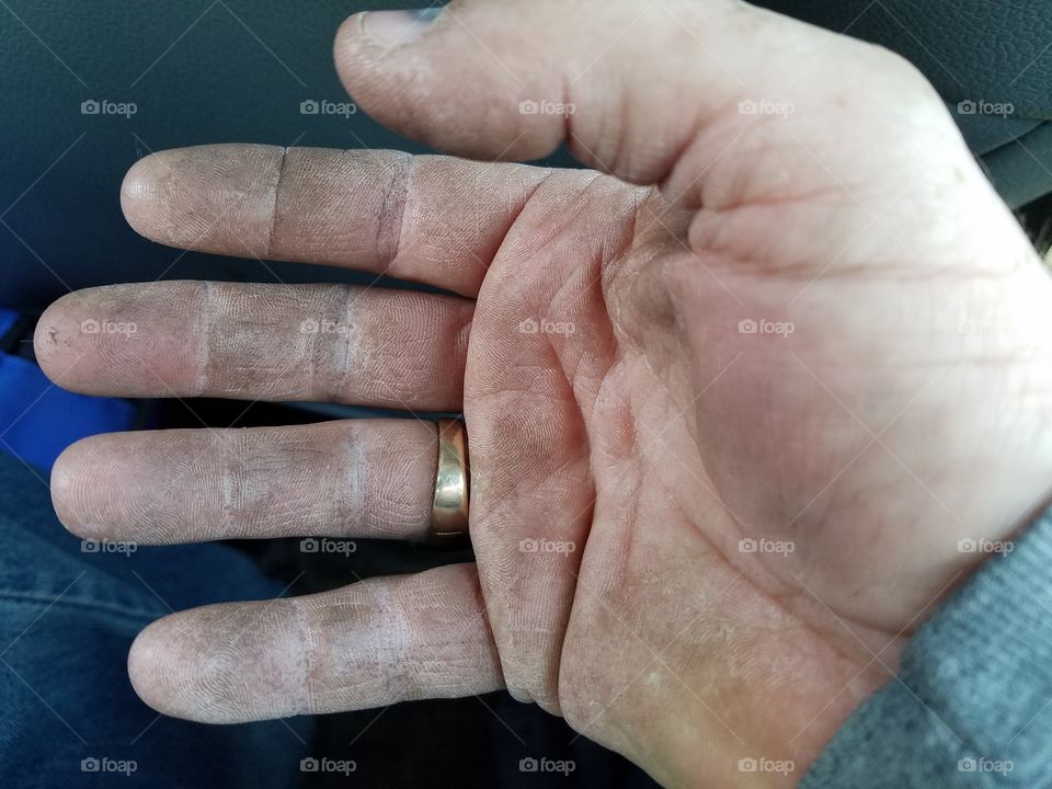 Dirty  working hands