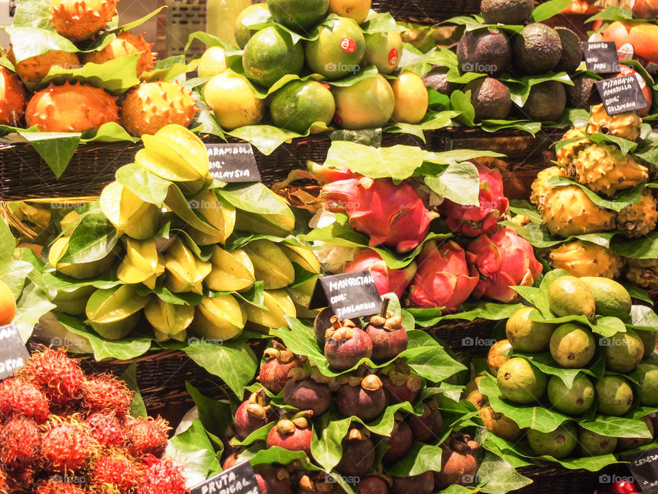 Full frame of fruits at market in sale