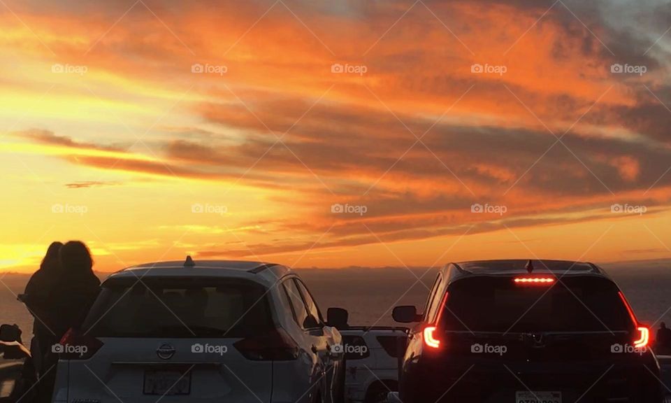 Sunset over the ocean