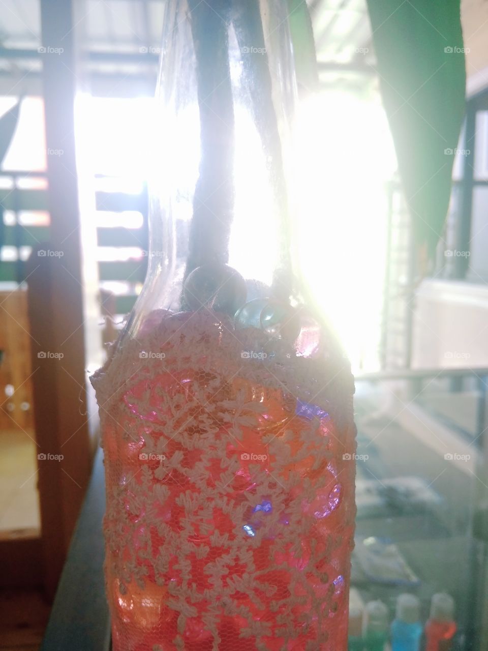 bottle vase colorful balls feels like summer