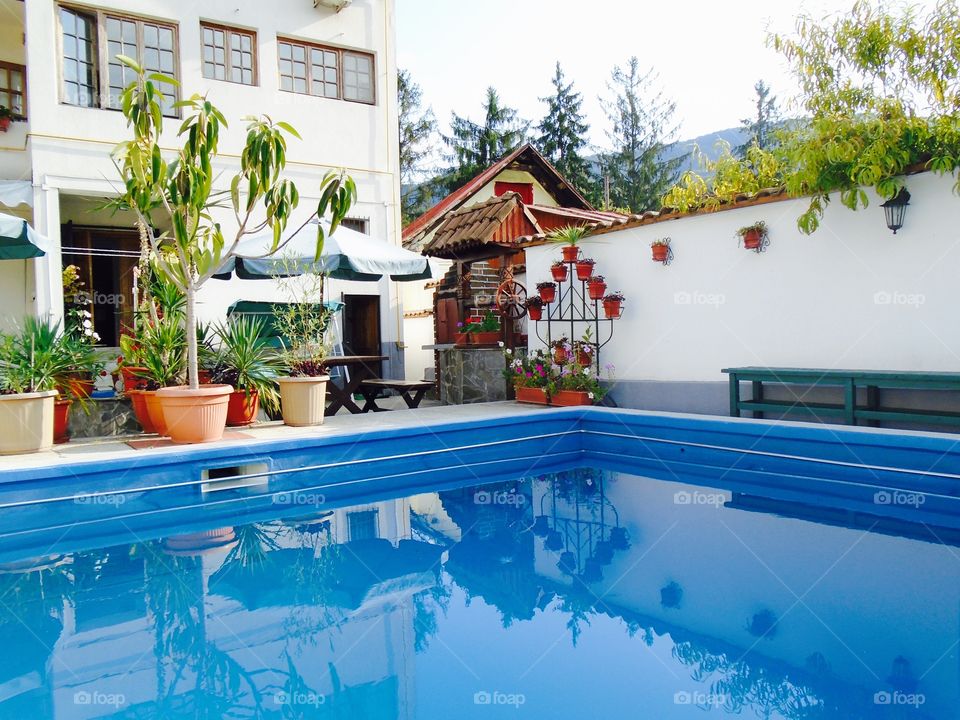 Private pool with garden and swing