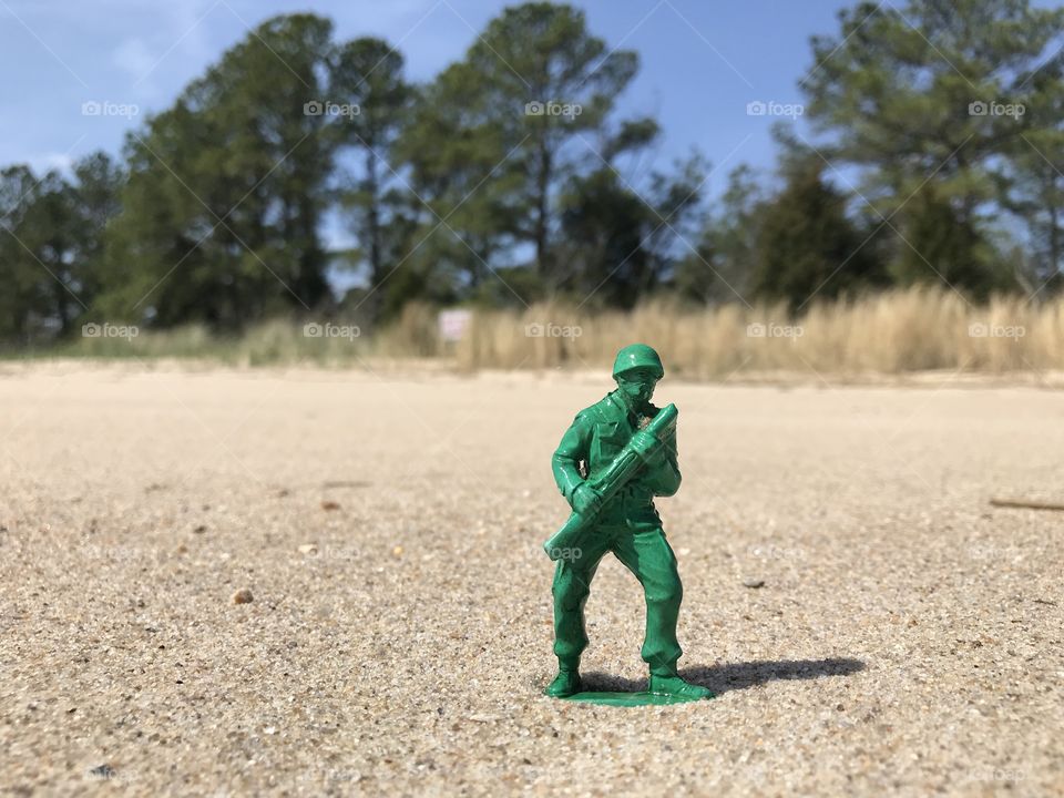 Little green army man