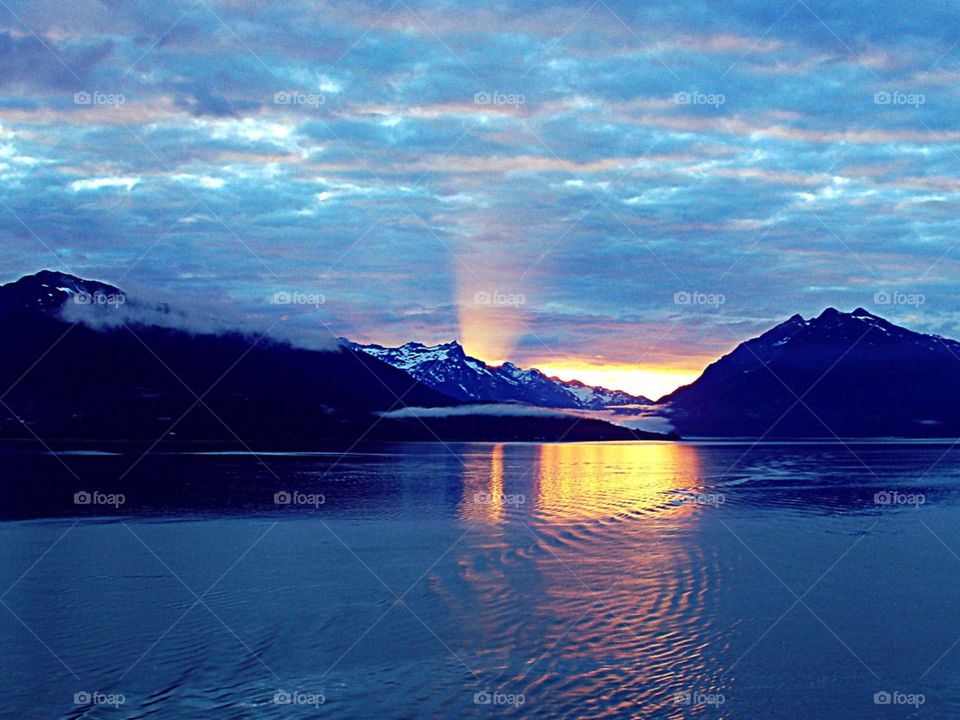 Alaskan view. 
Sunset on the Pacific
