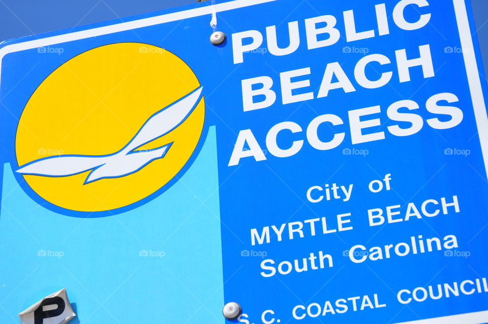 Myrtle Beach public access sign. 