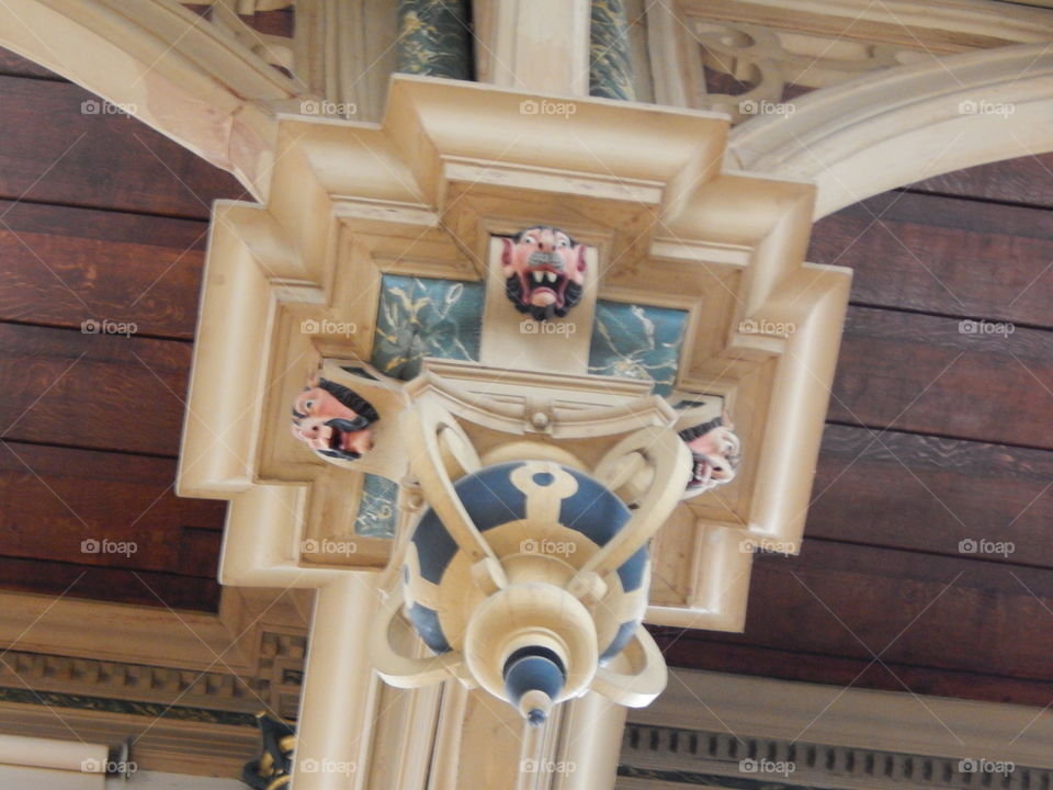 ceiling rose gargoyle coloured design