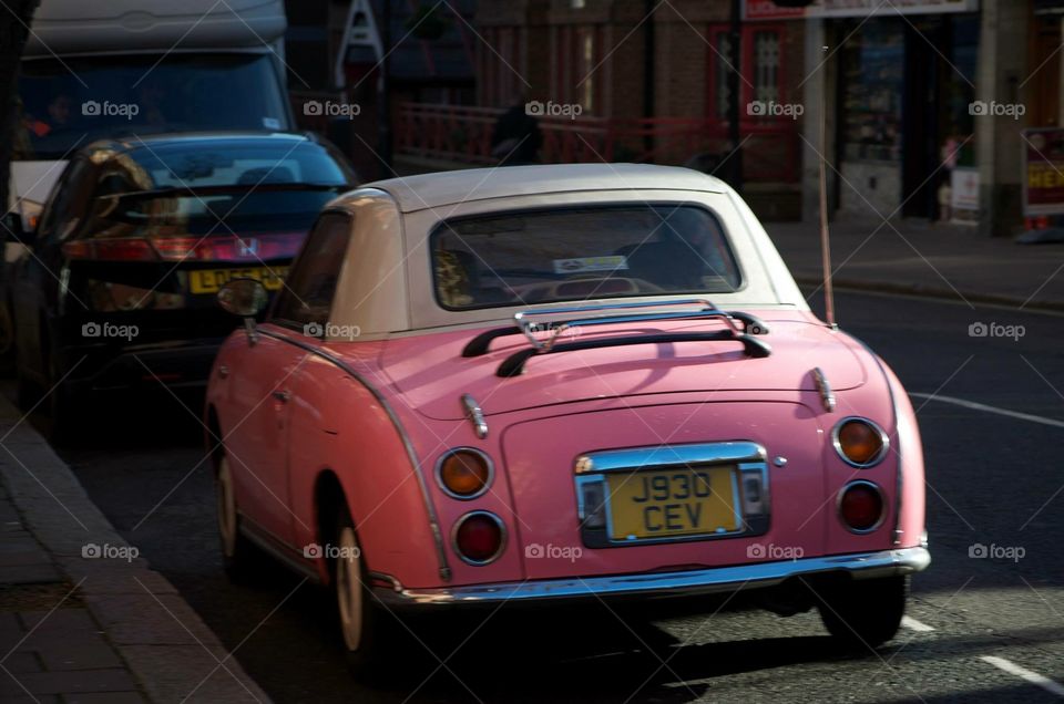 Pink car in london