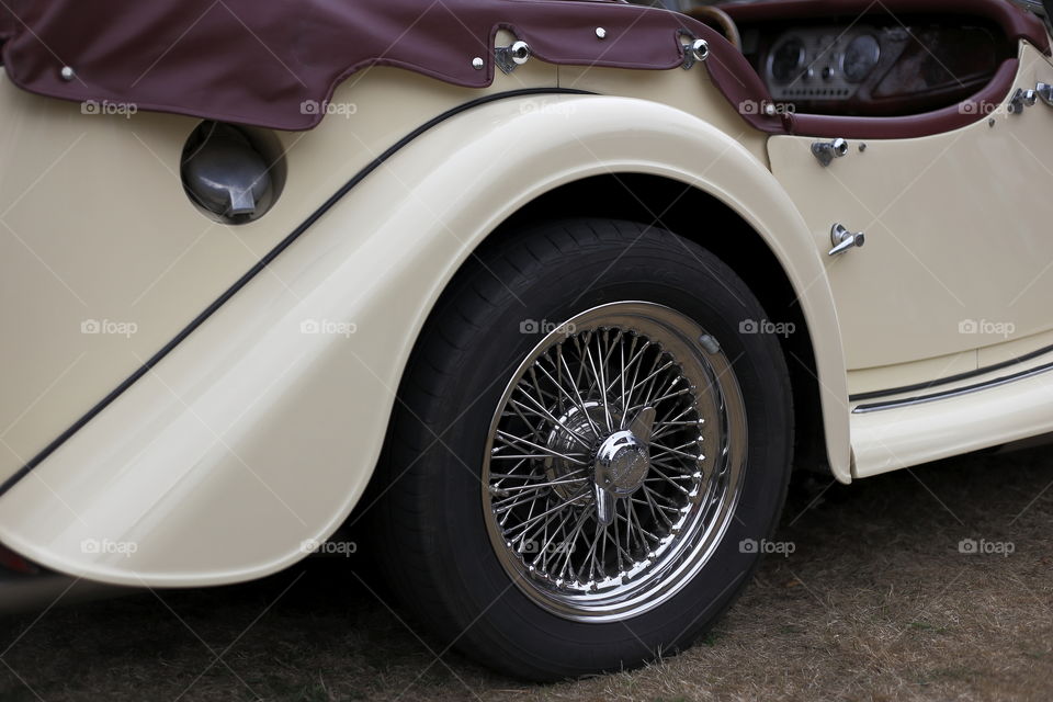 close up of retro vintage classic British car