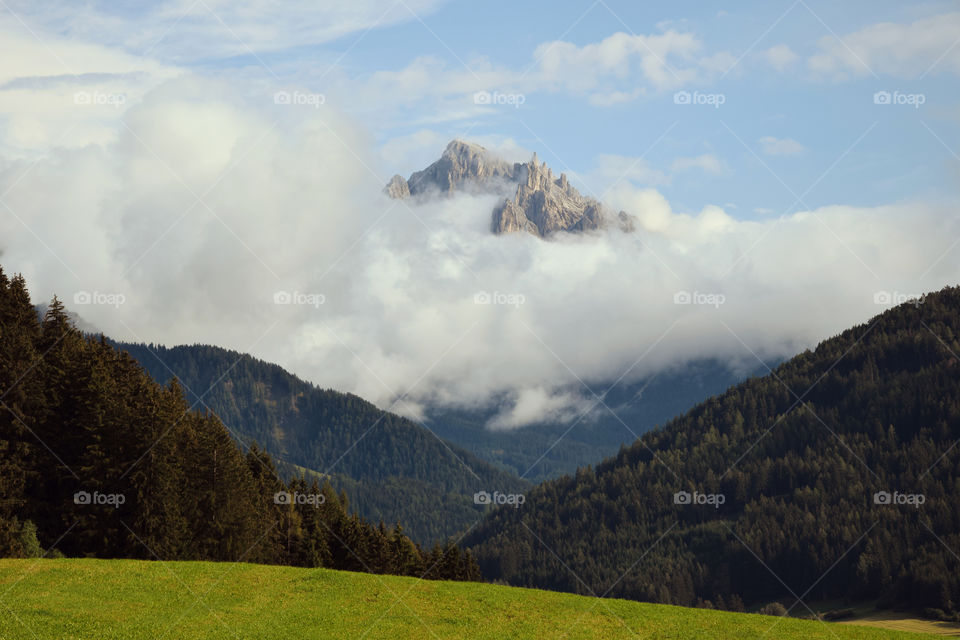 The mountain in the clouds