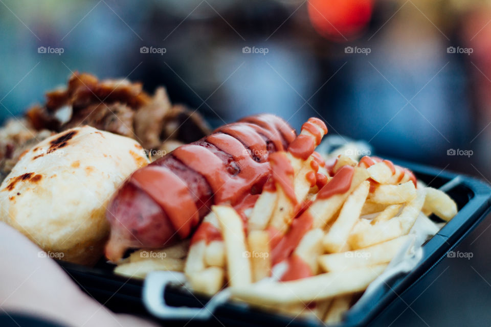 set of snacks.street market food