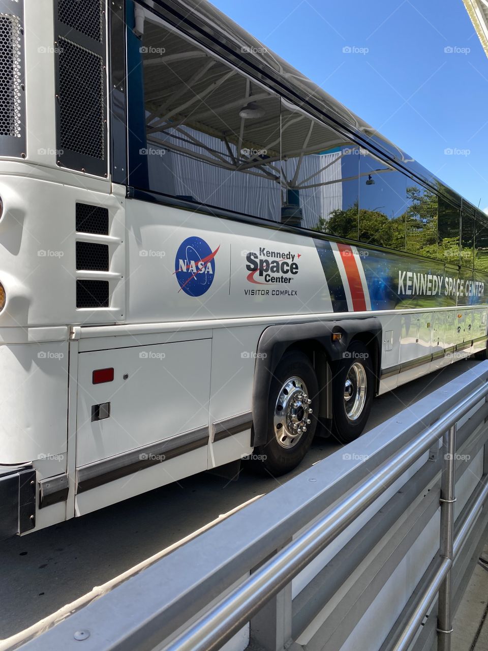 NASA space center tour bus