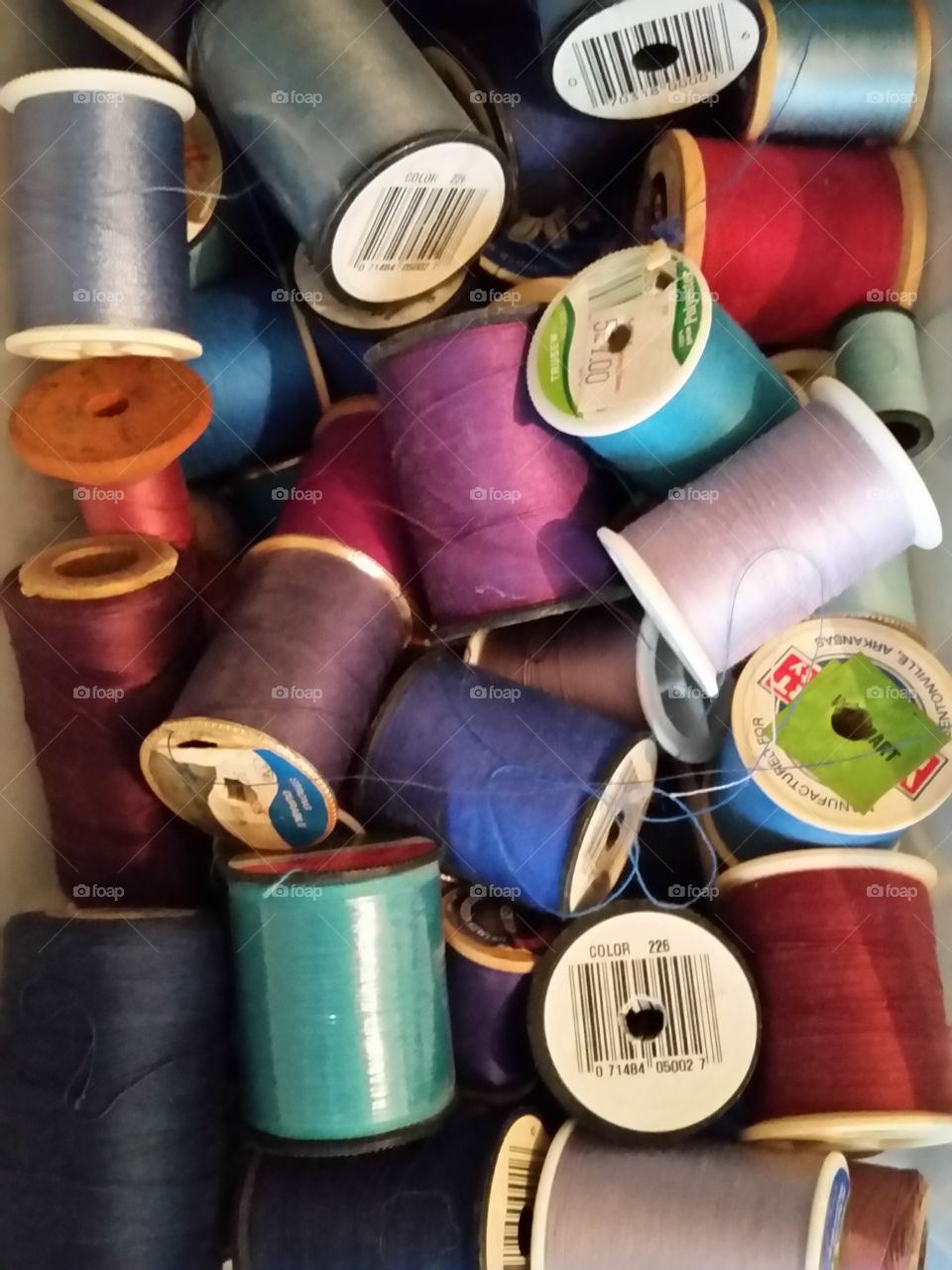 spools of sewing thread
