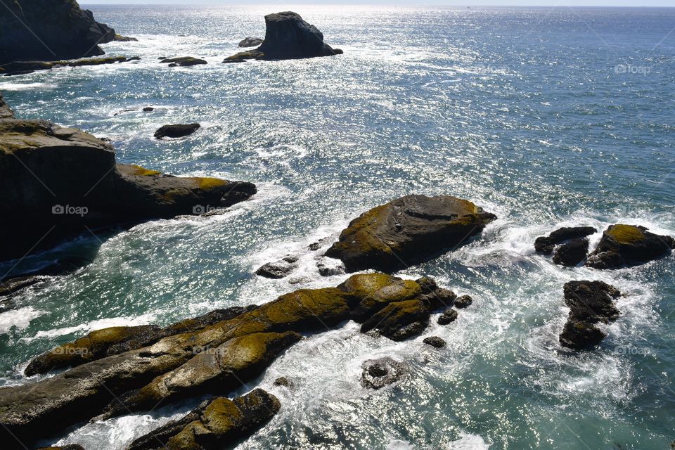 Ocean against the rocks