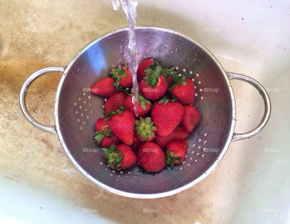 Rinse off the Strawberries