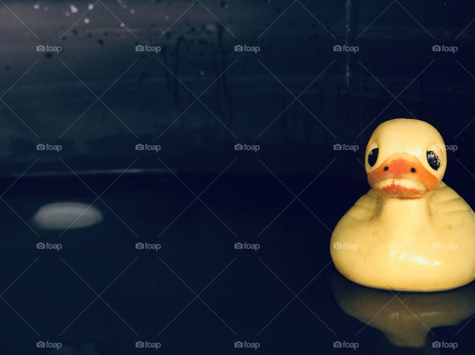 Rubber ducky in the hot tub