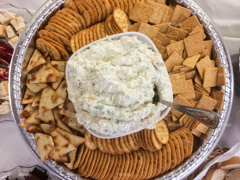 Chicken dip & crackers 