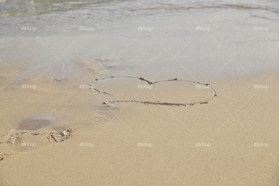 Heart on the sand