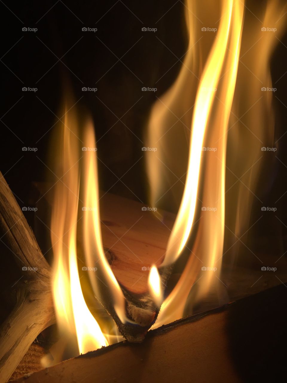 Close-up of fire in dark