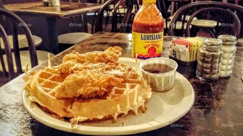 chicken and waffles
