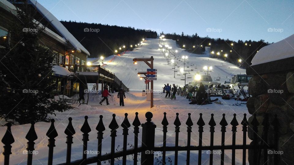 Night skiing