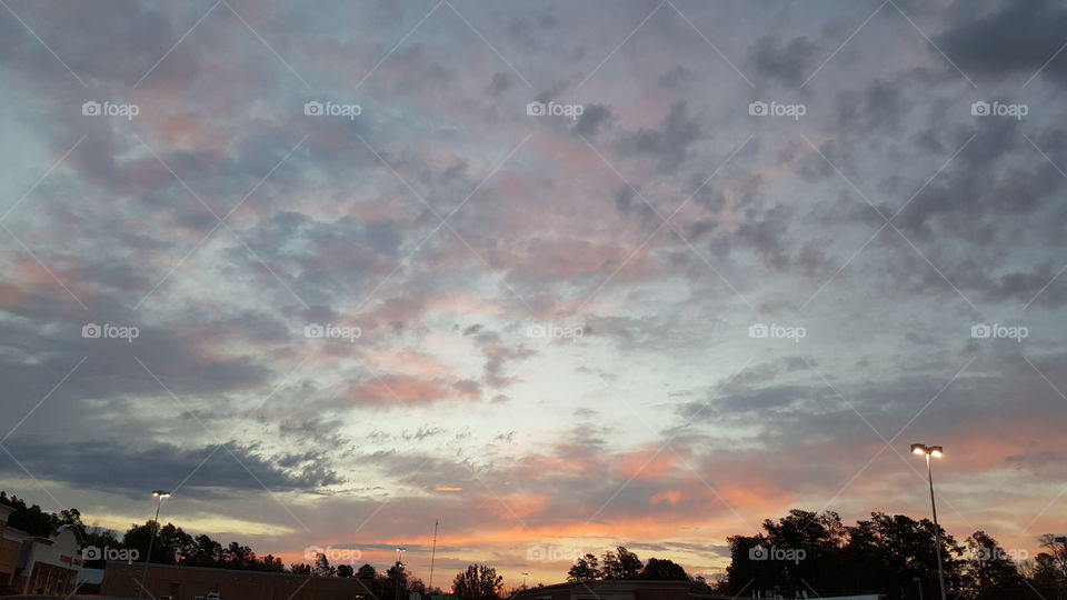 Pink and grey morning sky