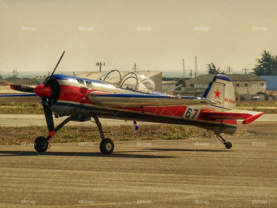 Racing Aircraft. Vintage Soviet Fighter Plane
