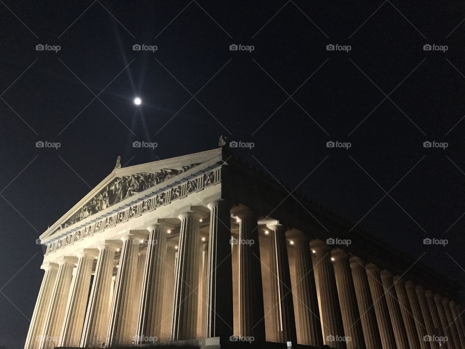 Moonlight over #nashville #parthenon #greek #architecture #iphone7 