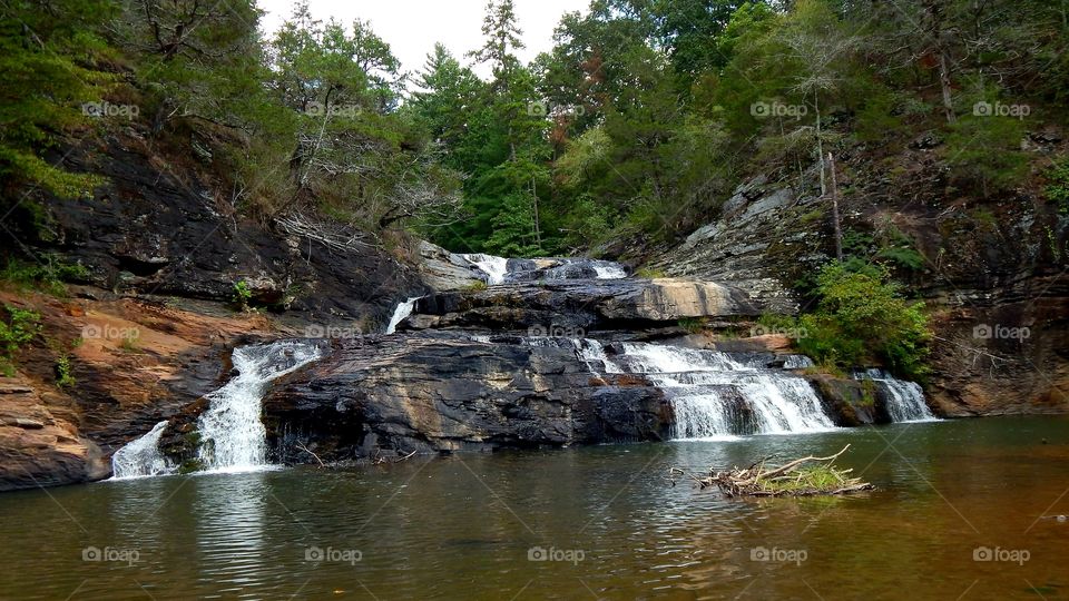 Beautiful waterfall on the Lake Russell WMA, in the Chattahoochee national forest, Georgia