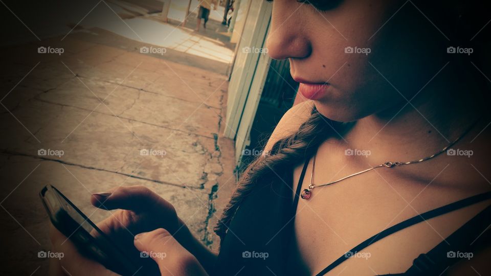 Girl with mobile phone.