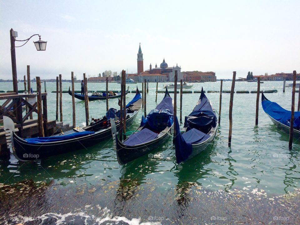 Venetian gondolas and shades of blue