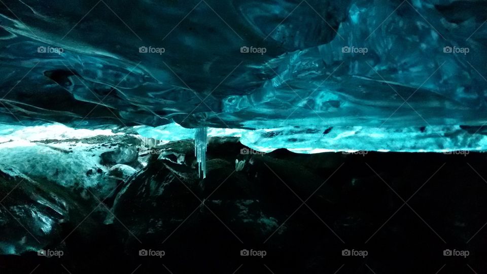 Inside a glacier in Iceland