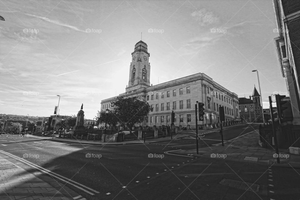 Barnsley Town Center. Black and white