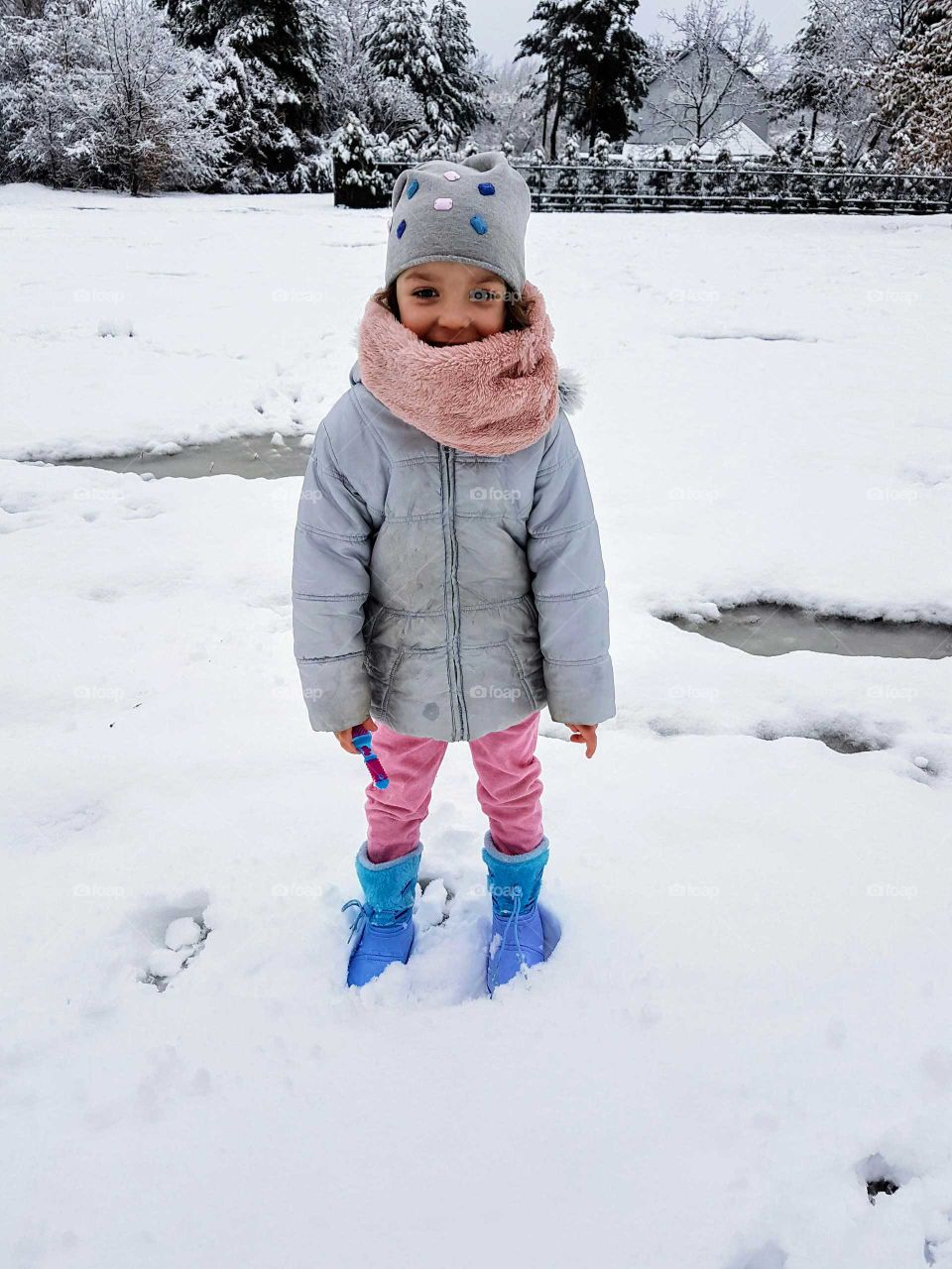 Little girl in snow