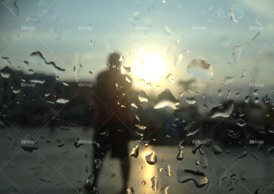 Person through the glass