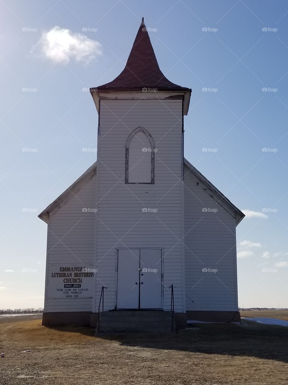 Abandoned church and tiny graveyard