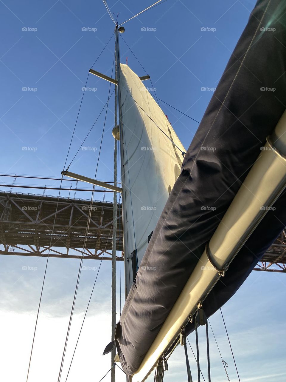 Sailing under the bridge