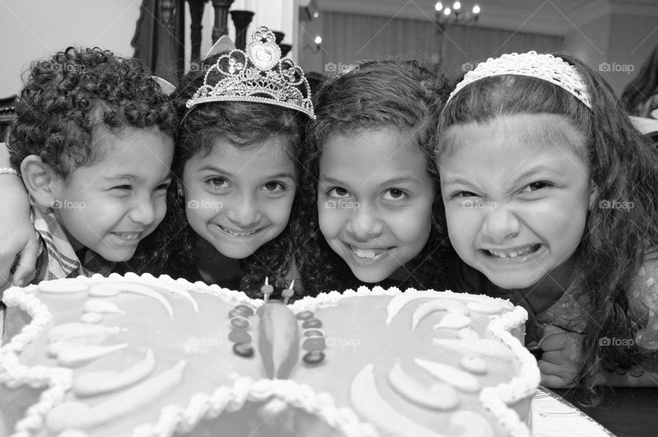 Group of children at birthday party