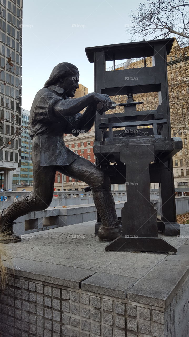 Benjamin Franklin Printing Press Sculpture!