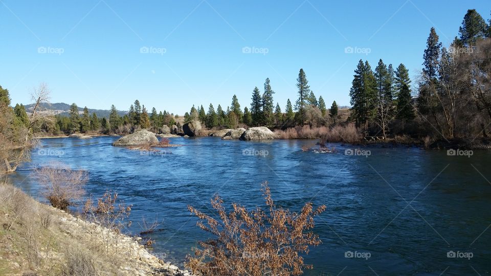 Scenic view of Spokane river