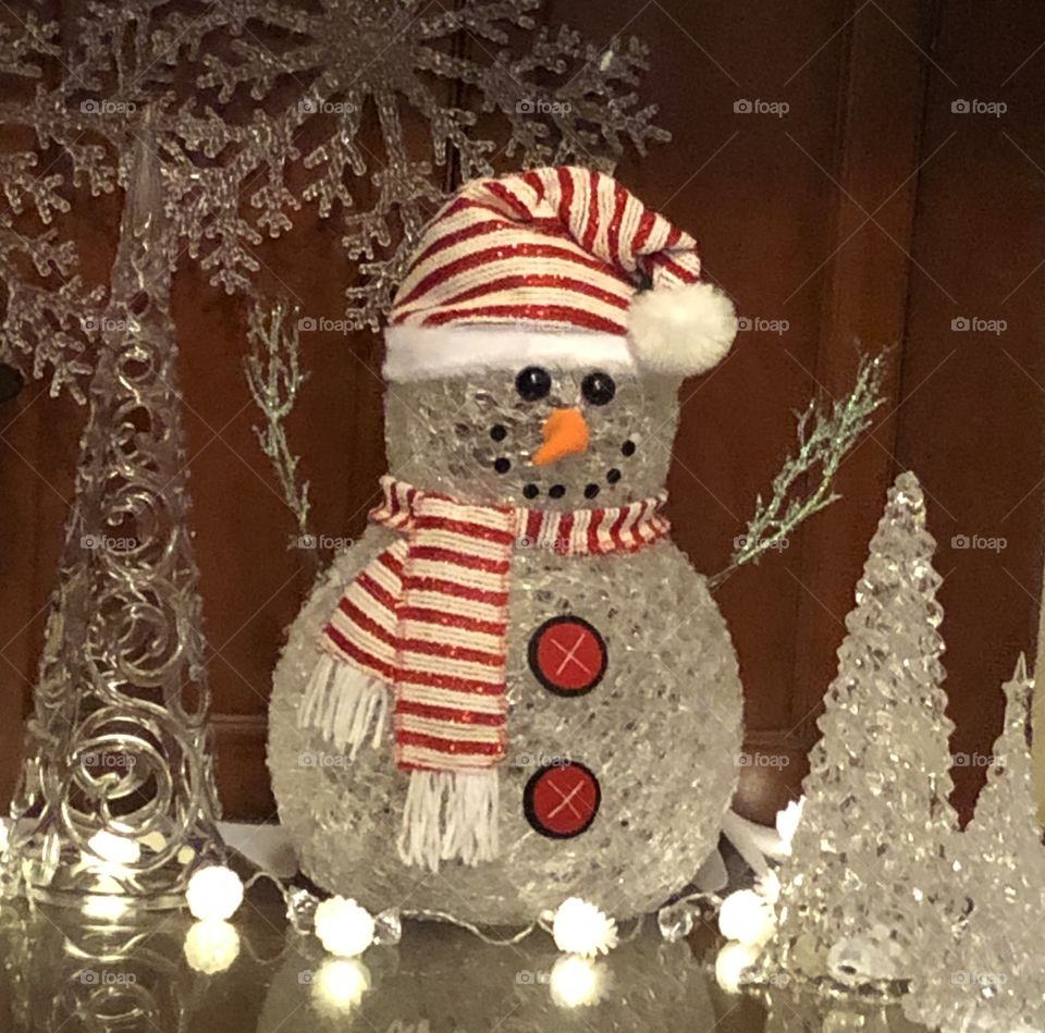 Indoor Winter Display - Snowman and Trees