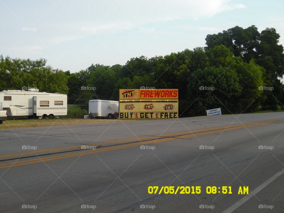 bomb 💣 season. This is a picture of a fireworks 🎆 stand that I saw while out exploring in Graham Texas