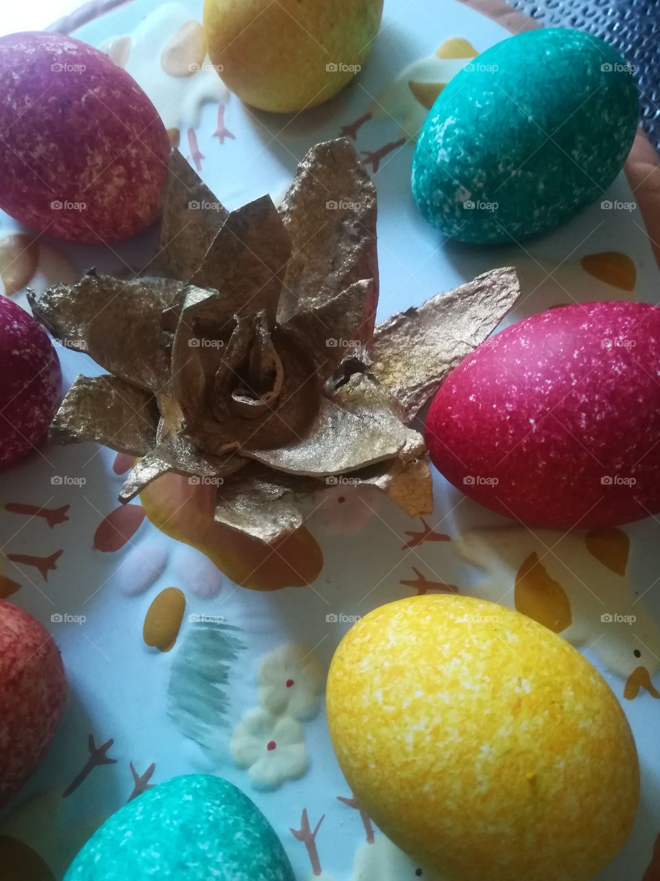 Ostern Eier bunt Küken Deko